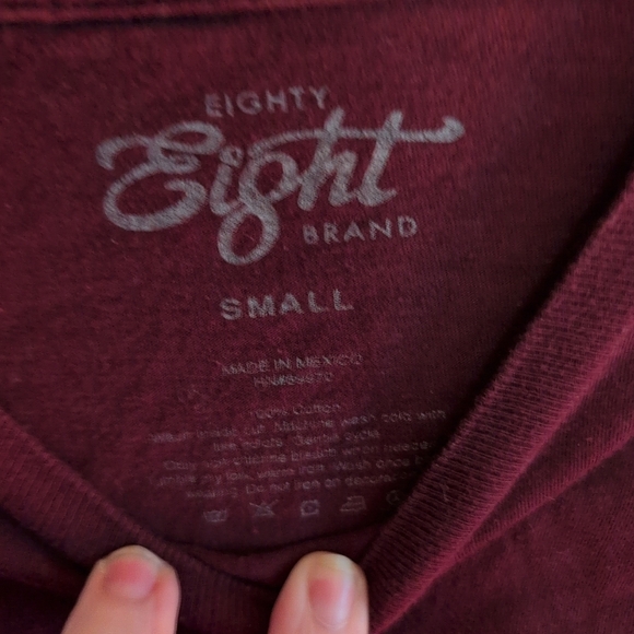 Eighty Eight Red Short Sleeve Tee with Psychedelic Design - Picture 2 of 3